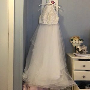 NEVER WORN white jeweled prom dress